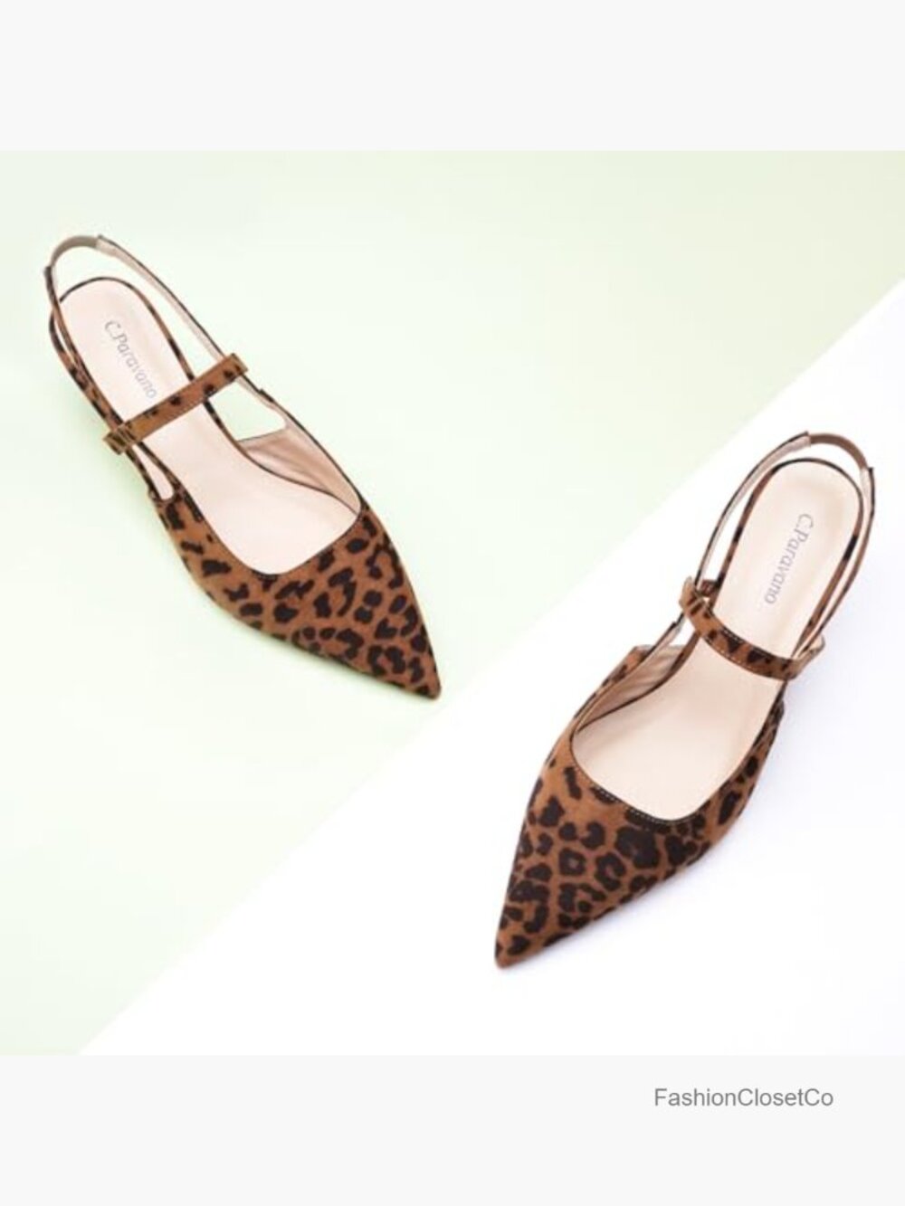 Slingback Kitten Heel Pumps - Pointed Toe Dress Shoes - Picture 3 of 6